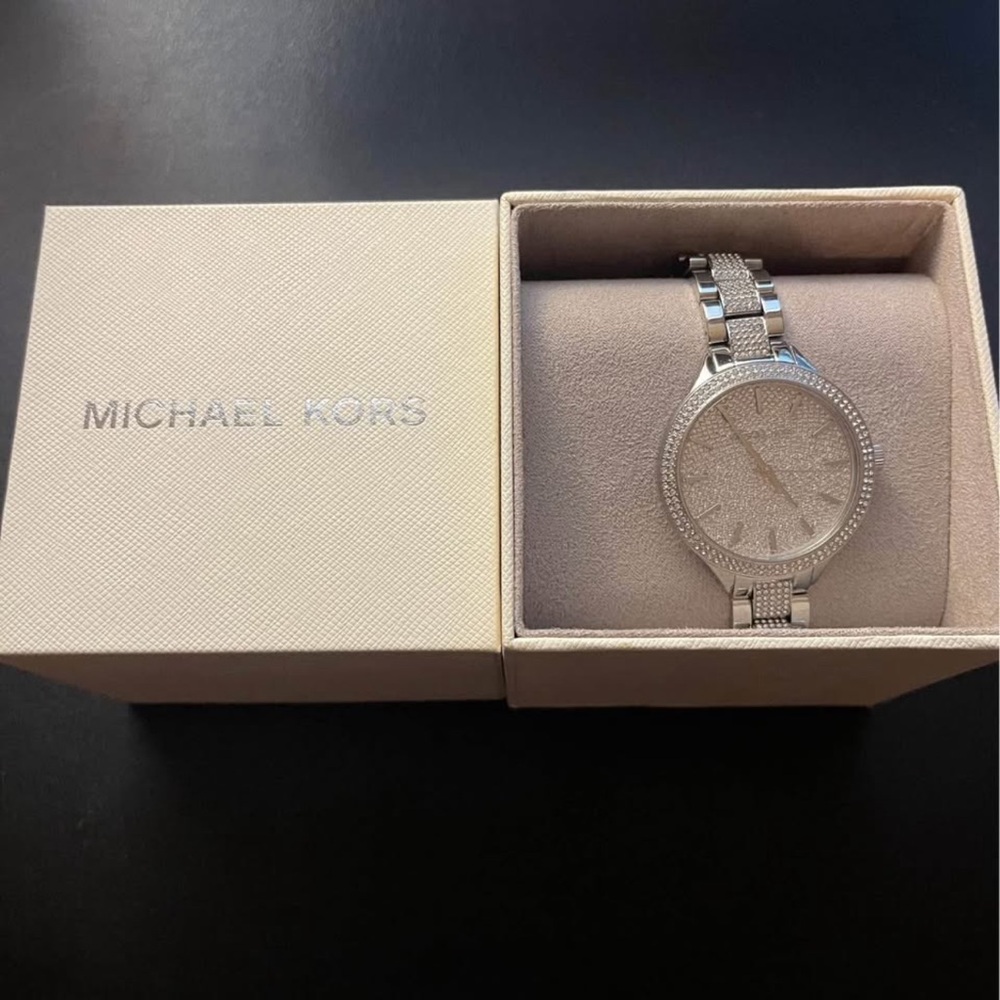 Michael Kors Silver-Tone Crystal Watch